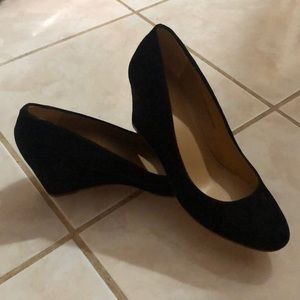 Jcrew Black wedges size 8
